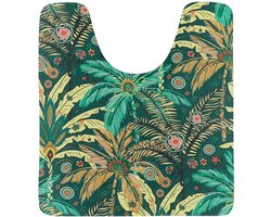 Tendance Toiletmat/wc mat Jungle Fever - antislip - groen - 45 x 50 cm - badkamer mat