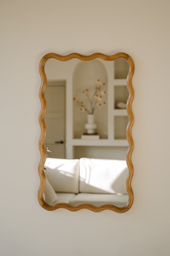 Indore Home - Spiegel Flow - golfrand - asymmetrisch - wandspiegel - Hout