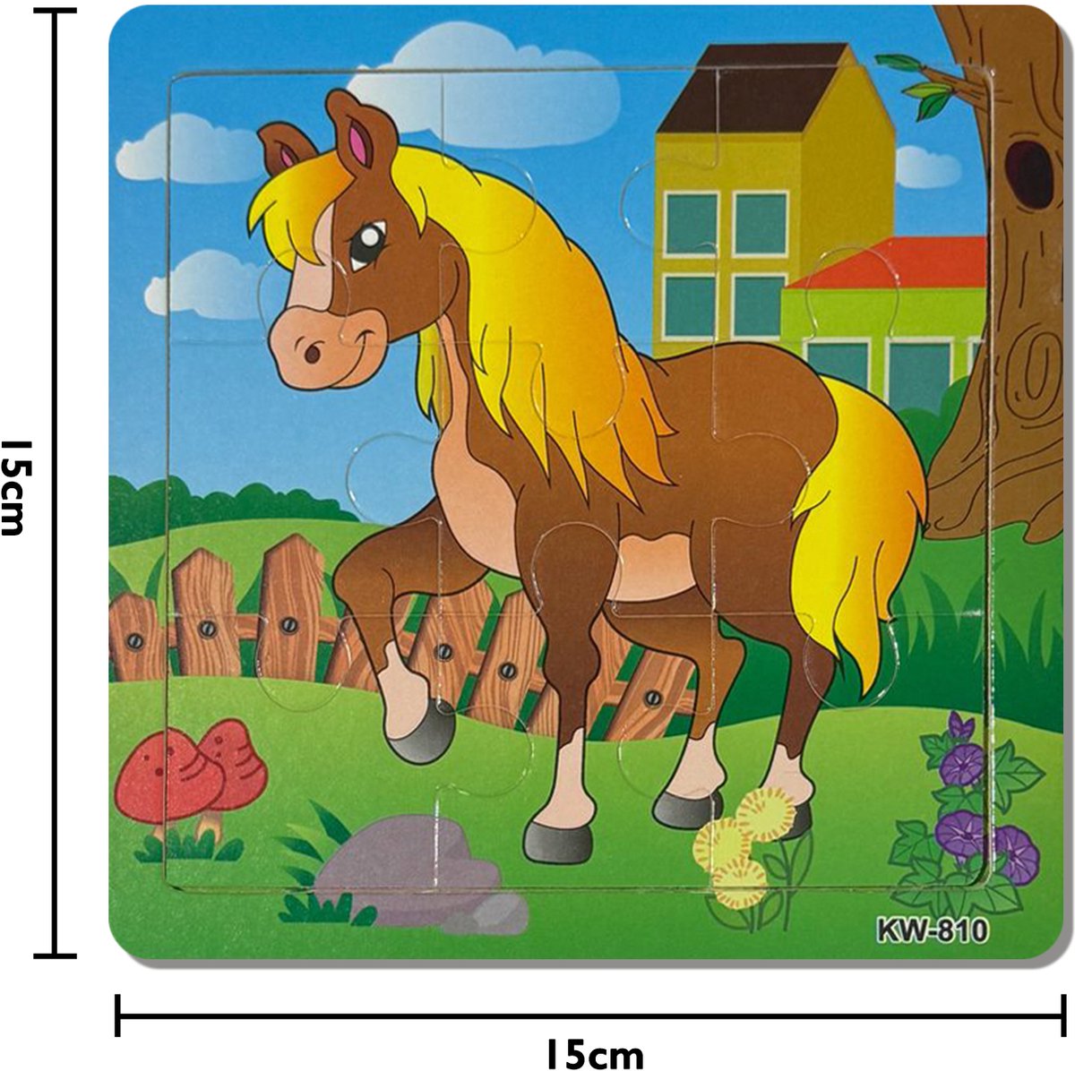 Kinderpuzzel Hout - Puzzel 9 stukjes - 6 puzzels - Puzzel voor peuter - Houten Puzzel - Kinderspeelgoed - Uitdeelcadeaus - Cadeau - Jongen - Meisje - Speelgoed - 1 jaar - 2 jaar - 3 jaar - Kleuter - Dreumes — afbeelding 3