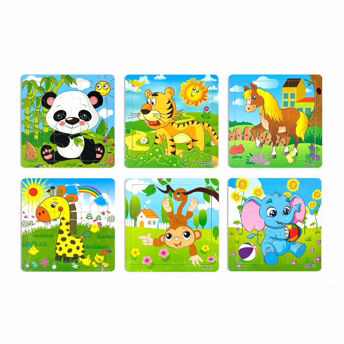 Kinderpuzzel Hout - Puzzel 9 stukjes - 6 puzzels - Puzzel voor peuter - Houten Puzzel - Kinderspeelgoed - Uitdeelcadeaus - Cadeau - Jongen - Meisje - Speelgoed - 1 jaar - 2 jaar - 3 jaar - Kleuter - Dreumes — afbeelding 2