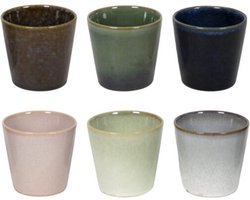 Studio Tavola Koffiemokken Wind - 300 ml - Set van 6 - Aardewerk - Diverse Kleuren - Magnetron- en Vaatwasserbestendig