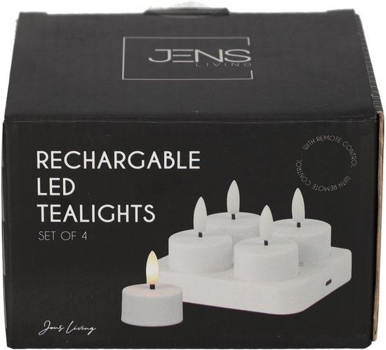 JENS Living Oplaadbare LED Theelichten /4