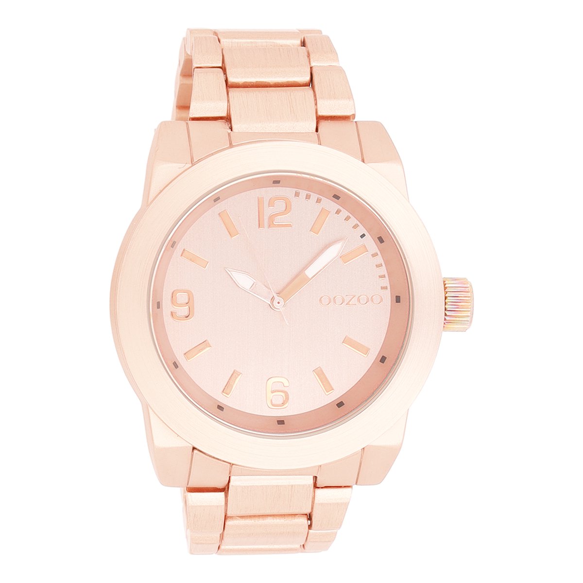OOZOO Timepieces - Rosé goudkleurige horloge met rosé goudkleurige roestvrijstalen armband - C7523