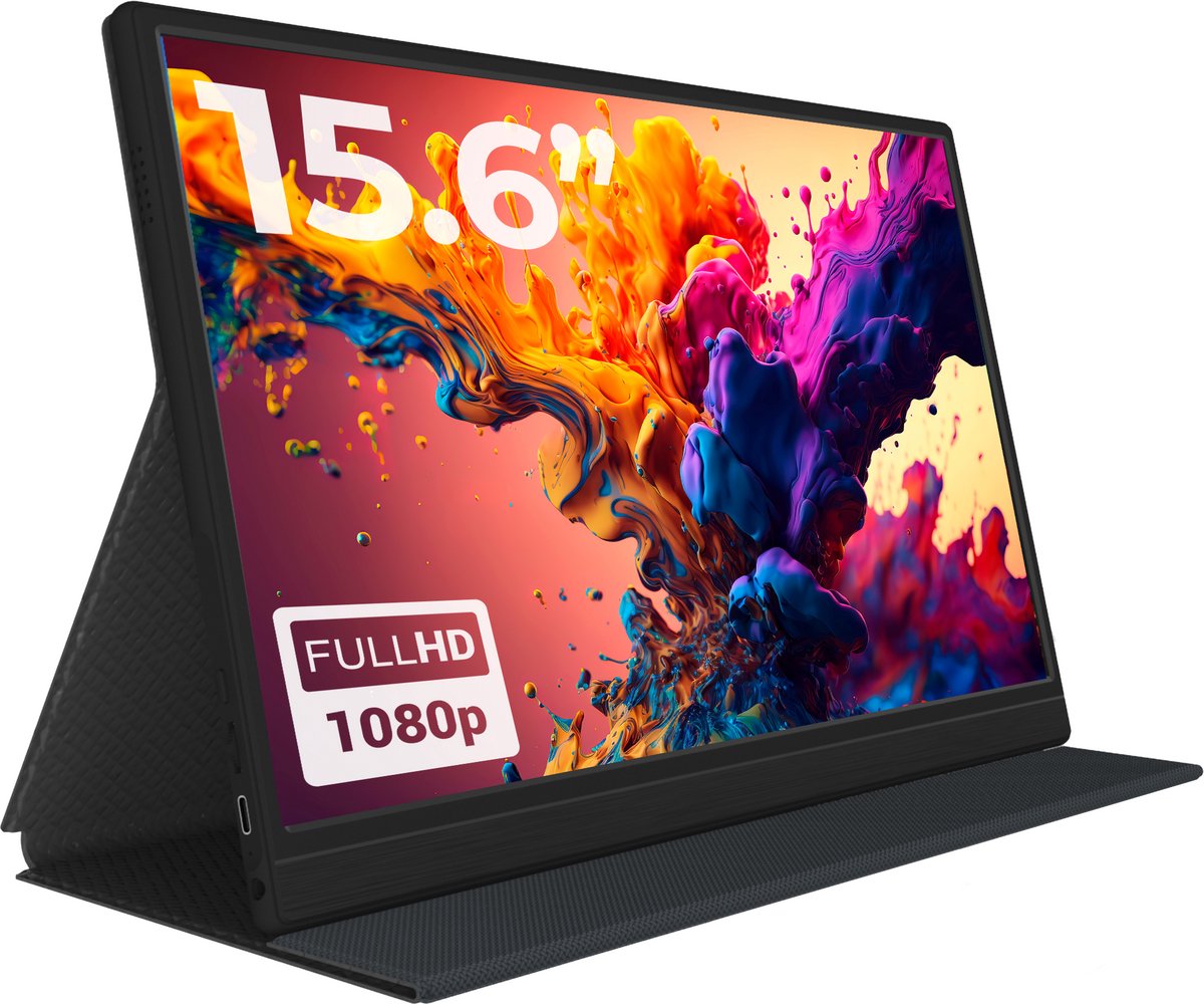 Denver PMO-15601 LED-monitor Energielabel C (A - G) 39.6 cm (15.6 inch) 1920 x 1080 Pixel 16:9 USB-C, Mini-HDMI, Hoofdtelefoonaansluiting IPS LED