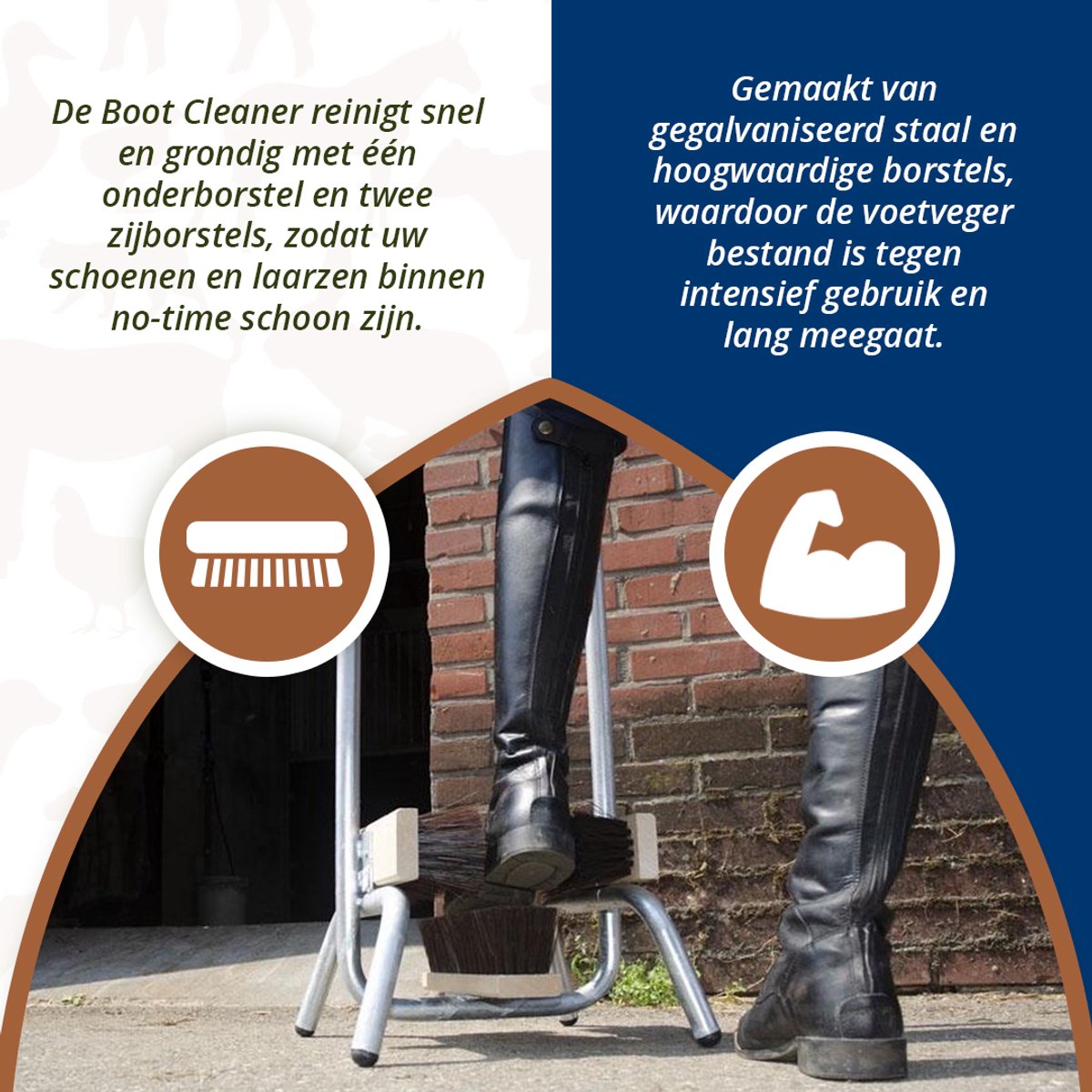 Relaxdays schoenenveegmachine met rondom borstels, voetveegmachine voor buiten, robuuste borstelharen, bodembevestiging, zwart/natuur