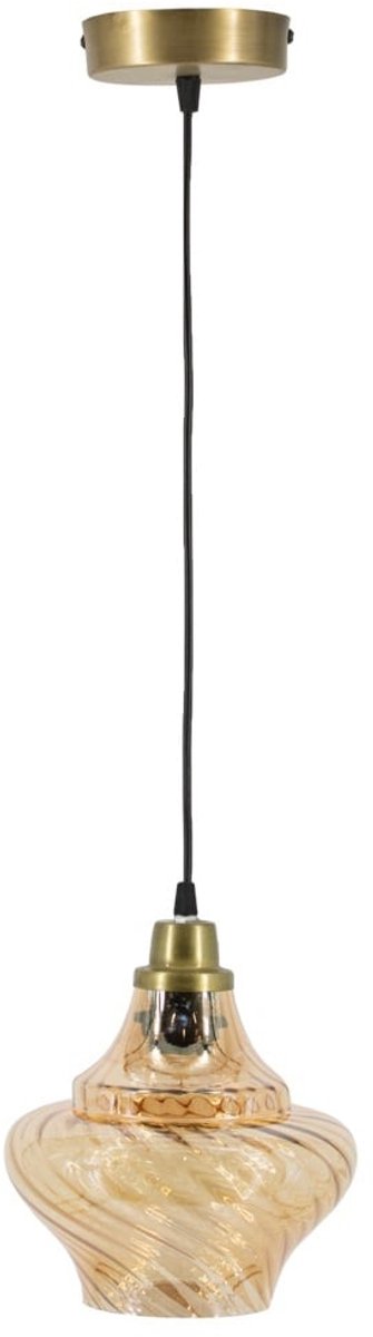 Hanglamp - Hanglamp Eetkamer - Hanglampen Woonkamer - Hanglamp Slaapkamer - Vintage - Glas - Goud