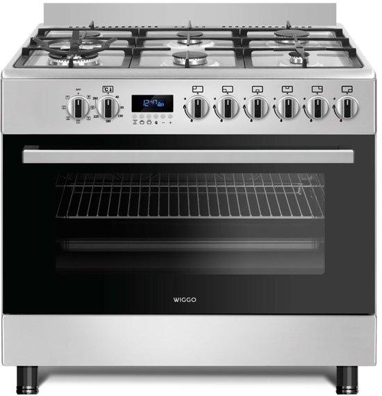 Wiggo WO-E969R(XX) – gasfornuis – 90 cm – roestvrijstaal