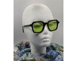 Gepolariseerde zonnebril met groene lenzen voor glaucoom en migraine / inclusief brillenkoker en doekje / Groene bril voor gevoelige ogen / Heren Dames S2004 / Stijlvolle Gepolariseerde Zonnebril tegen Migraine / Aland optiek