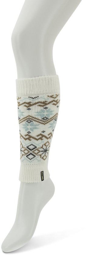 Bonnie Doon Beenwarmer Unisex Winter Time Kort 30cm Wit Off White Noors Patroon Boottop 100% Acryl - Winters Patroon - Mode - Geen Sneeuw In Schoenen - Warm - Elegant - Dames - Jeugd - Comfortabel - Off White - 1 Paar - BP231789.110