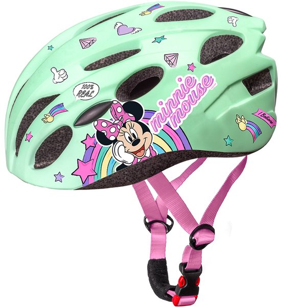 Kinderhelm Fiets Meisjes Kinderen Minnie Mouse Mint 52-56 cm Fietshelm