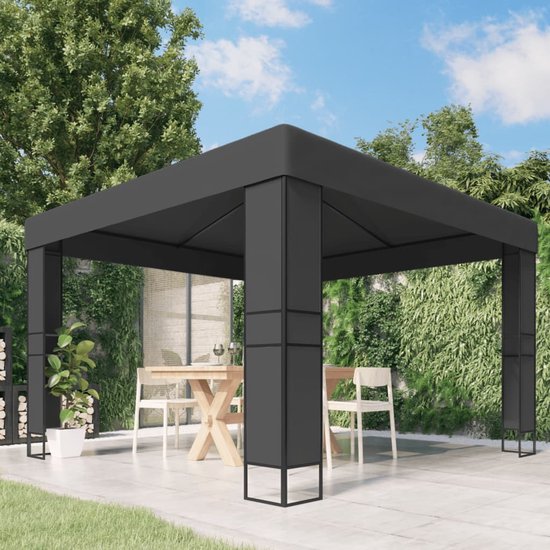 Tuinpaviljoen - Dubbel dak - Inklapbare tent - Grijs