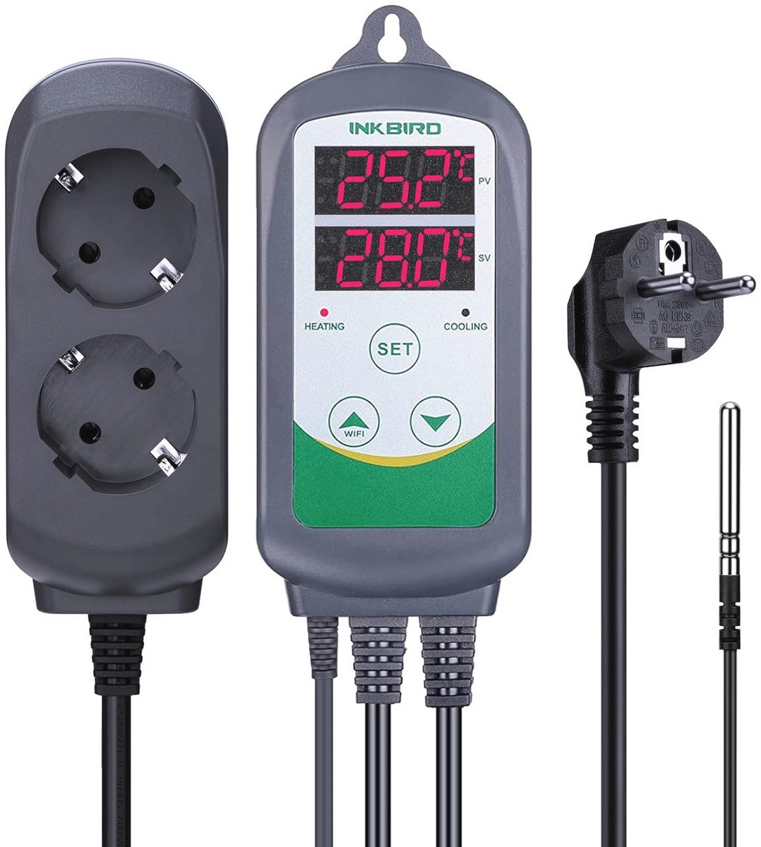 Digitale Temperatuurregelaar voor Verwarming en Koeling - NTC Sonde Thermostaat voor Broei