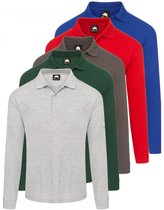 Orn Heren Polo Shirt Lange Mouwen Zwart – Maat L – 220 GSM – 80% Katoen, 20% Polyester
