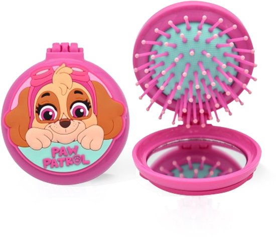 Paw Patrol opvouwbare haarborstel met spiegel voor kinderen