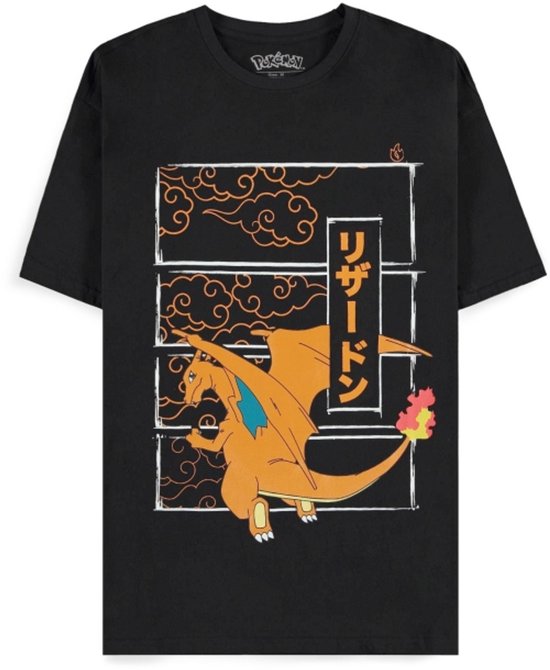 Pokémon - Charizard Heren T-shirt - 2XL - Zwart