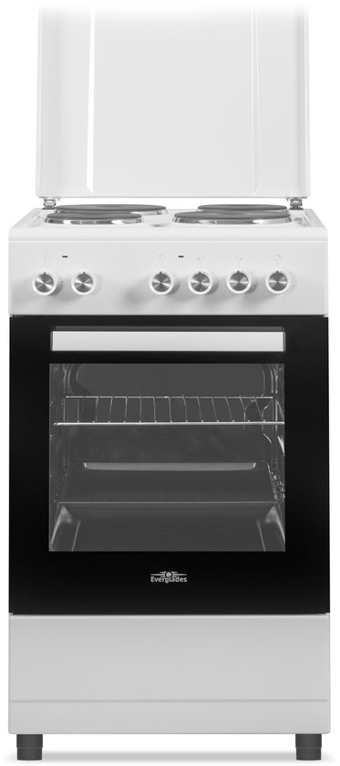 Everglades EVCK5100 - Vrijstaand Elektrisch Fornuis - 4 Kookzones - Oven: 48 Liter - 50 CM - 5 Jaar Garantie
