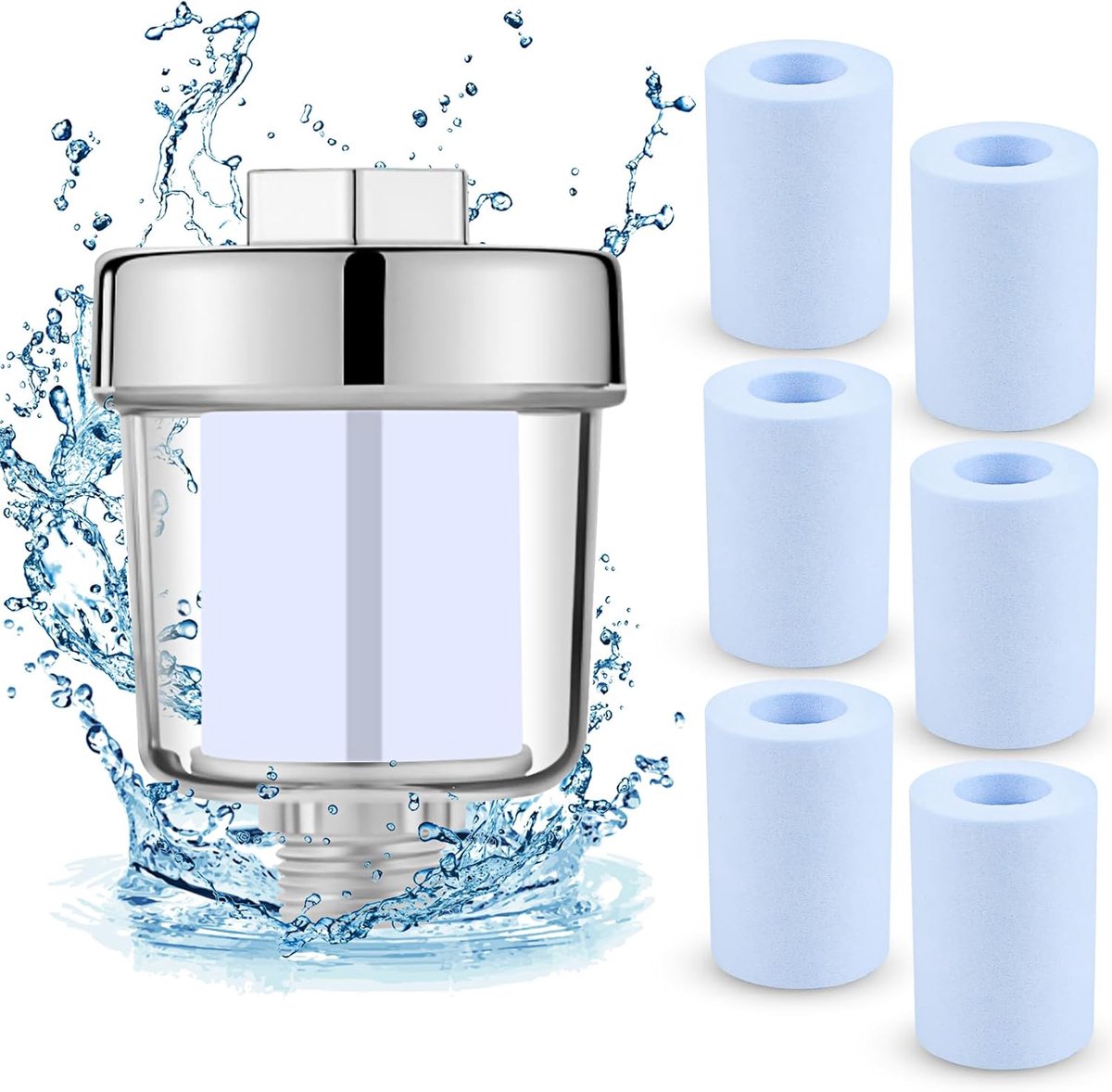 Douchewaterfilter met verwisselbare elementen voor schoon en gezond water
