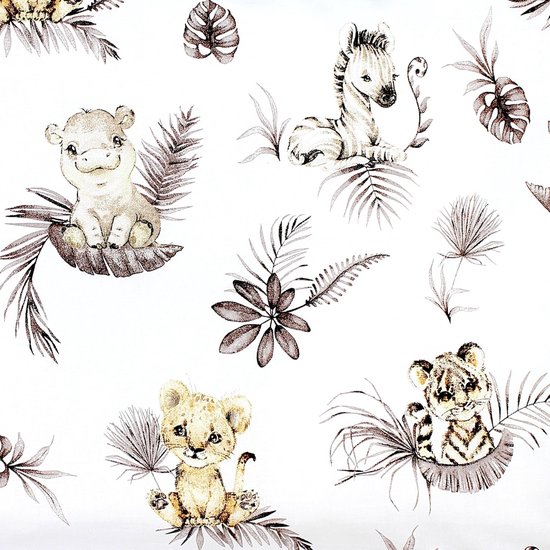 Set de lit bébé 4 pièces complète et confortable avec Design lion et feuilles