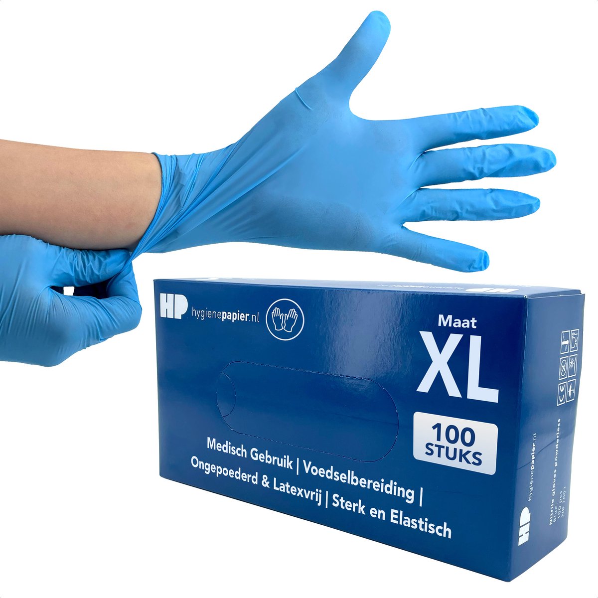 100st Handschoenen soft nitril X-Large ongepoederd blauw (30051)