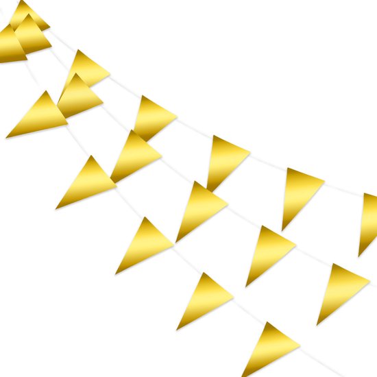 Gouden Slingers Vlaggenlijn Goud Verjaardag Slinger Verjaardag Versiering Feest Versiering Decoratie Goud - 10 Meter