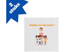 Akyol - dankbaar voor mijn meester brillendoekjes - Meester - leraar - verjaardag - cadeautje voor meester - meester artikelen - kado - geschenk - gift - verjaardagscadeau - meesterdag - 17,8 bij 17,8 cm - 2 stuks