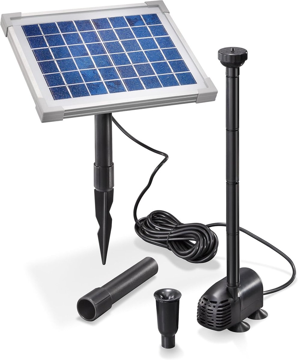 Zonne-energie Vijverpomp Set - 5W, 470 L/u, 0,9 m Opvoerhoogte - Ideaal voor Tuinvijvers