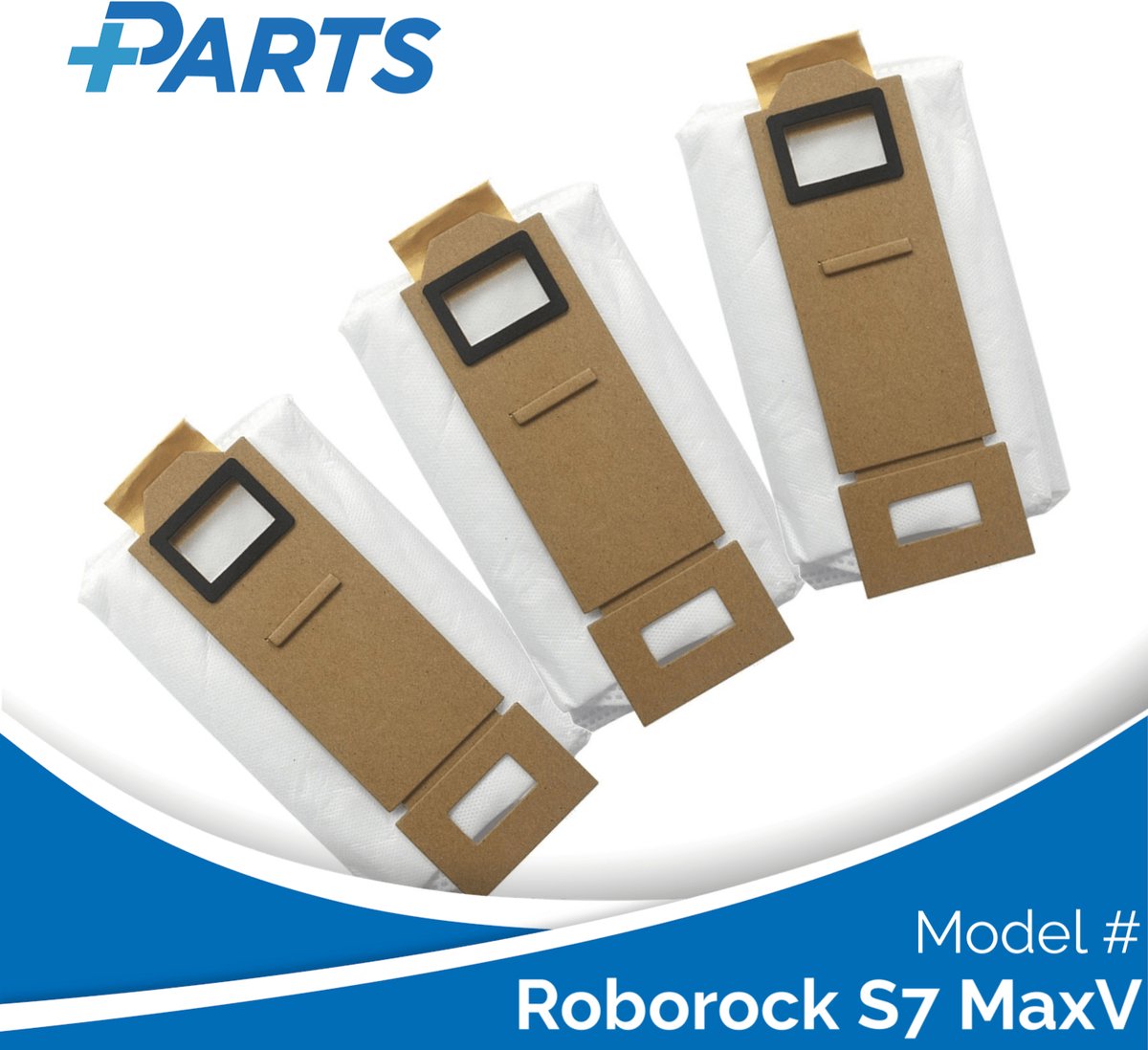 Roborock S7 MaxV Stofzakken (3 Stuks, Plus.Parts® alternatief voor 8.02.0101)