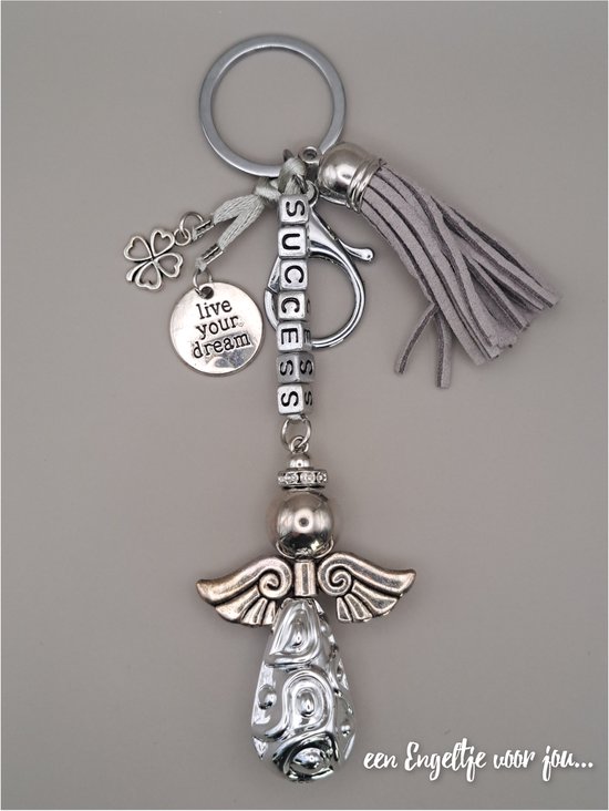 Geluksengel SUCCES Sleutelhanger met Bedels