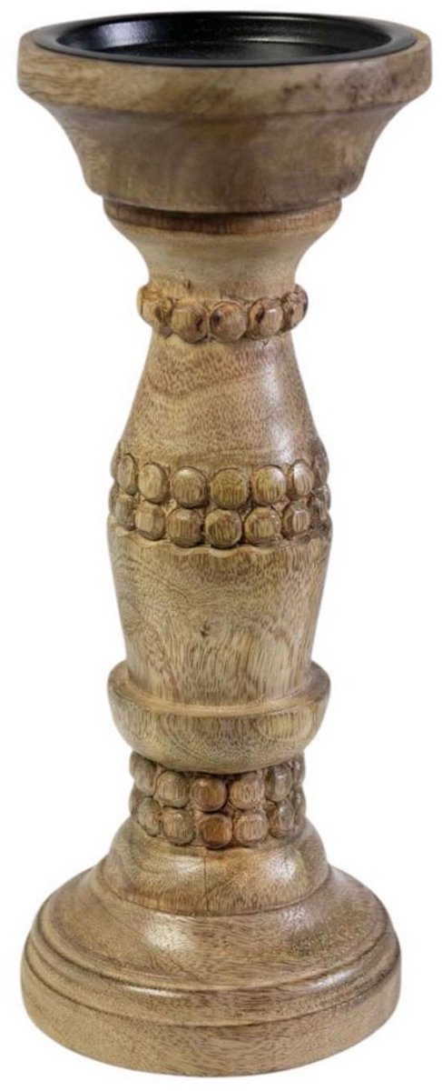 Candle Holder mango hout bubbel 25cm