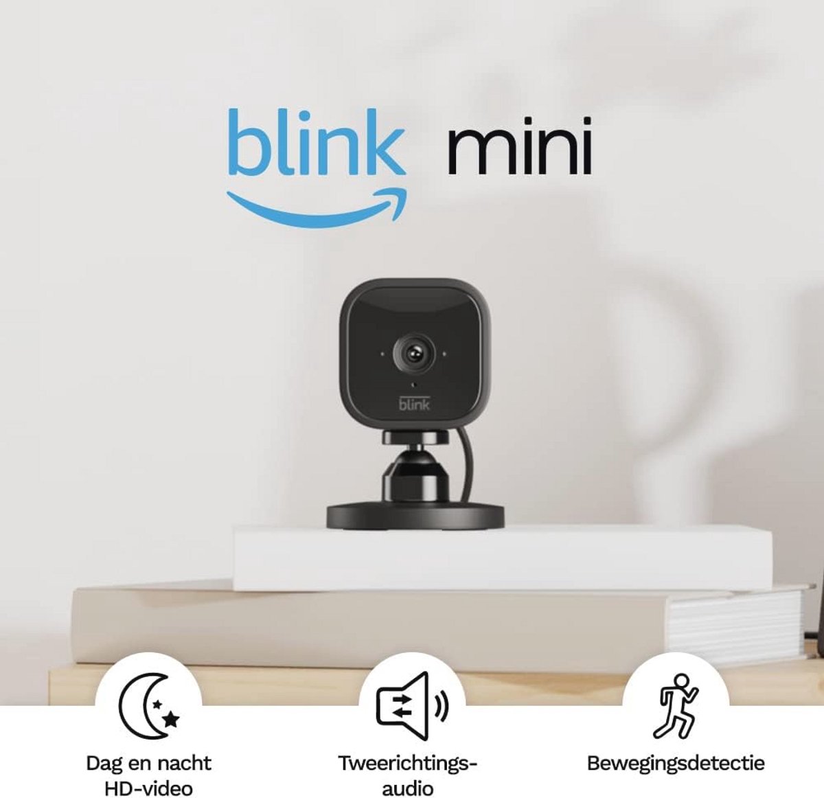 Compacte slimme beveiligingscamera voor binnen - 1080p HD, nachtzicht, bewegingsdetectie en tweerichtingsaudio