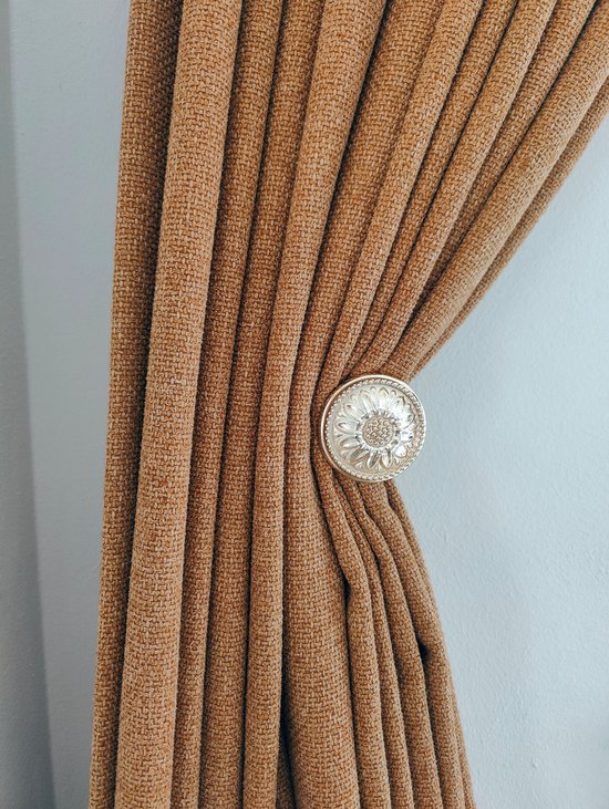 Paire D'embrasses De Rideaux En Laiton Doré - 30 Cm - Occasion