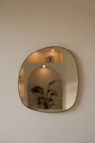 Indore Home - Miroir - forme organique - asymétrique - miroir mural - 40 cm - or
