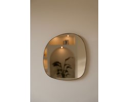 Indore Home - Spiegel - organische vorm - asymmetrisch - wandspiegel - 40cm - goud