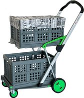 CLAX COMPLEET opvouwbare boodschappen trolley 2 kratten & krathoes | Laadcapaciteit: 60 kg