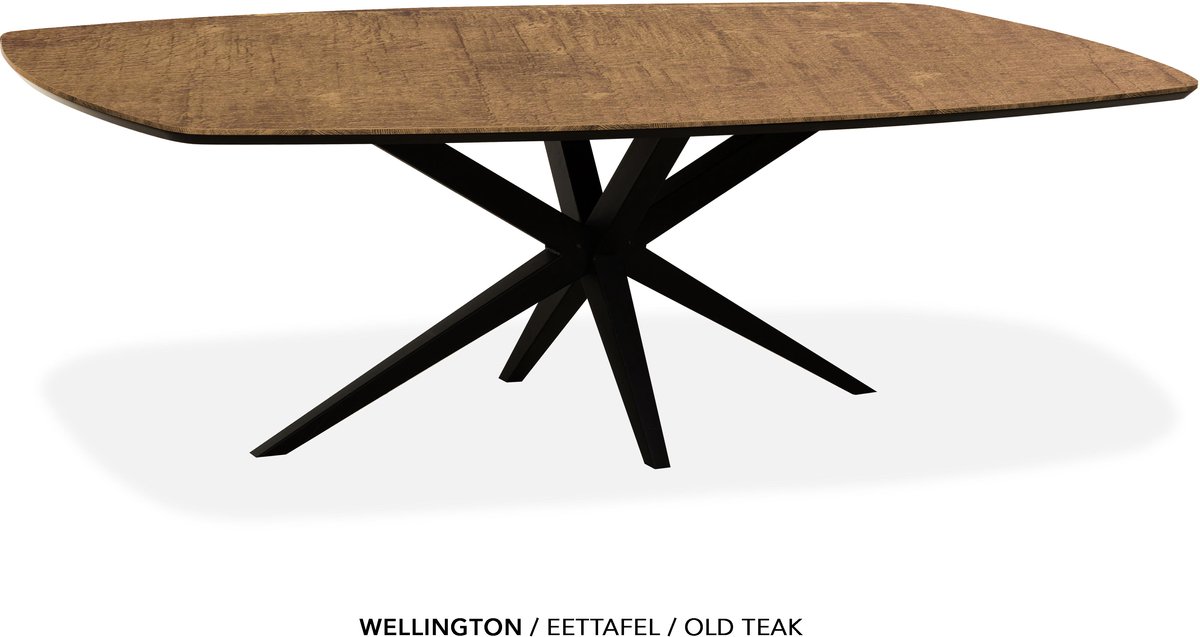 Maxfurn Deens ovale eettafel 220x120cm met verjongde rand | Zeer krasvast | Kleur: Old teak