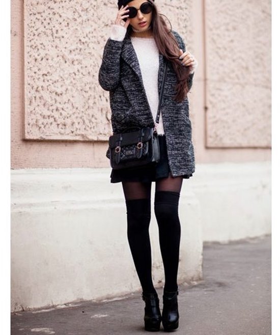 4 paires de Chaussettes hautes unisexes avec 80 % Katoen 40-46 Zwart