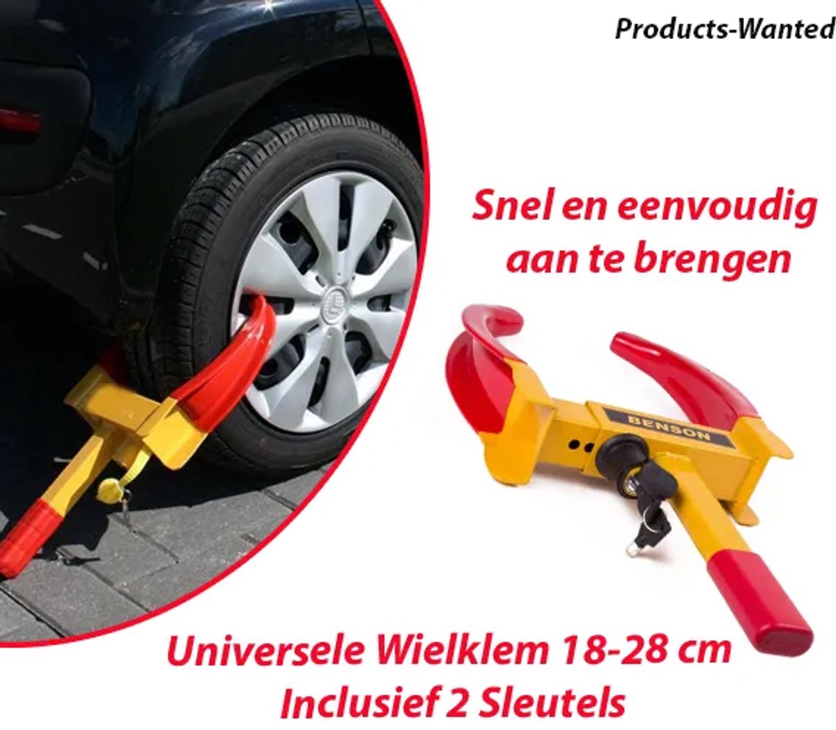 Universele Wielklem 18-28 cm Inclusief 2 Sleutels