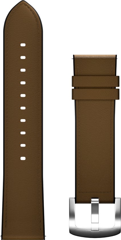 Maoo Smartwatch Bandje - Leer - Geschikt voor Maoo Titan & ProWatch - Universeel - 22mm - Bruin met Zilveren gesp