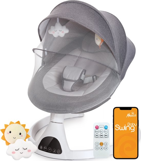 Moxica Wipstoel Elektrisch - Babyschommel - Schommelstoel - Baby Swing - Wipstoeltjes