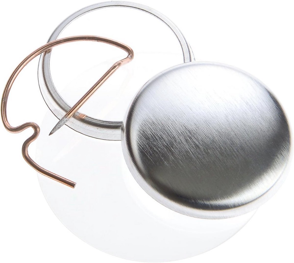 Buttonblanks 25 mm voor buttonmachines - 100 stuks met boognaald