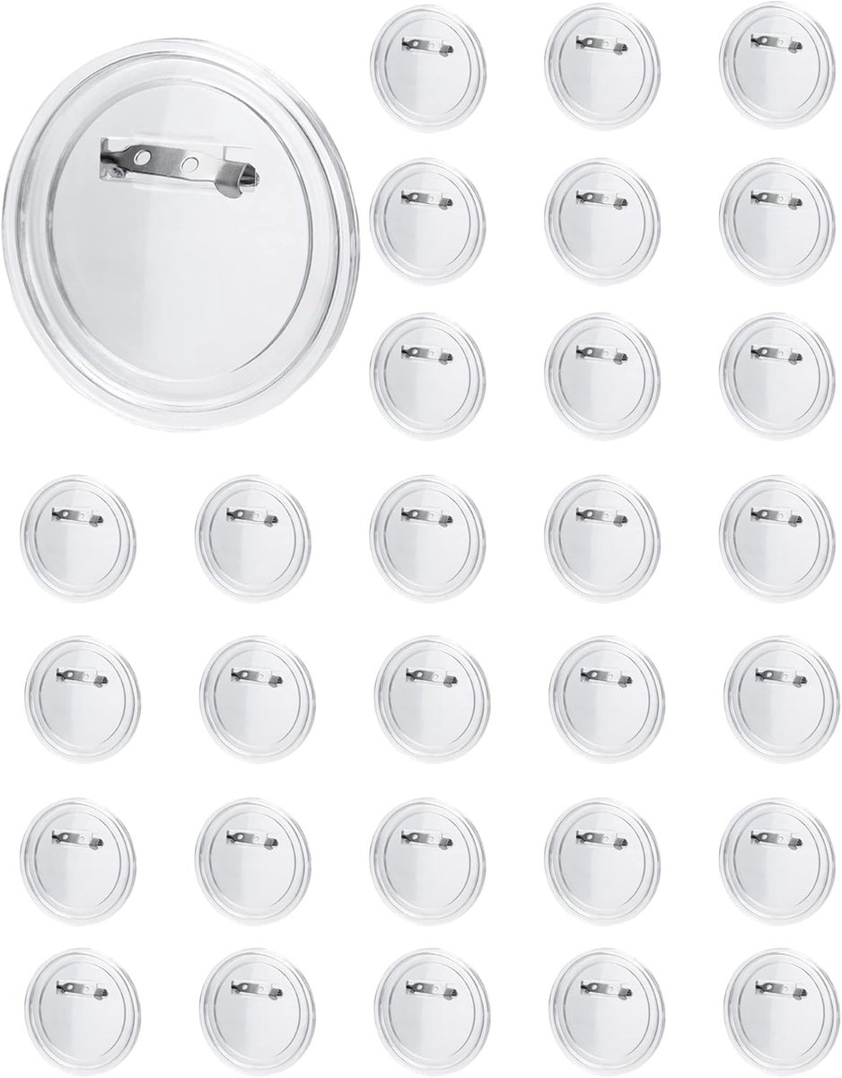 DIY Knoppen 30st - Doorzichtige Knopspelden Badges 60 mm voor Doe-Het-Zelf en Ambachten