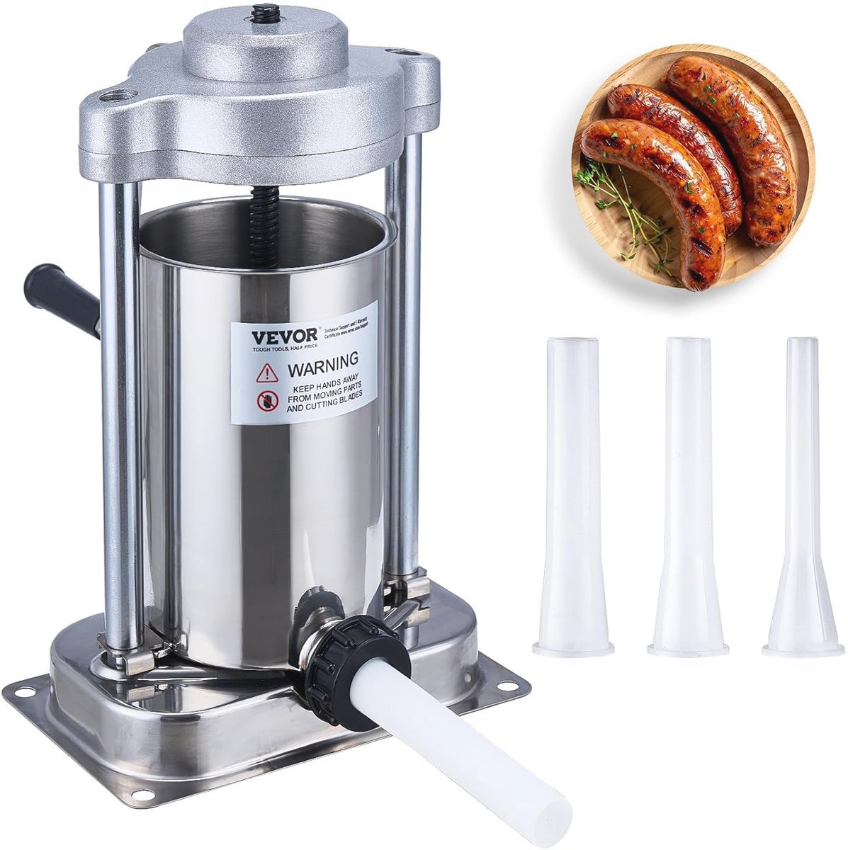 Handmatige worstmachine met 2 liter capaciteit - Ideaal voor thuis en restaurantgebruik