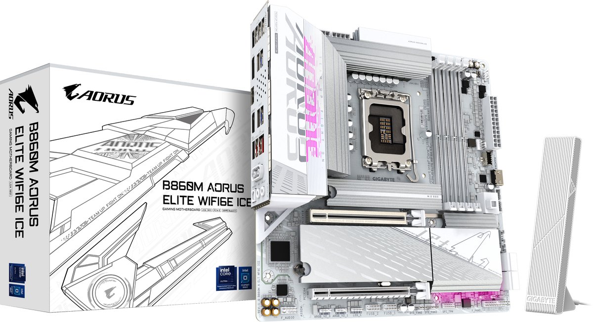 GIGABYTE B860M AORUS ELITE WIFI6E ICE moederbord