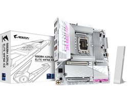 Gigabyte B860M AOURUS ELITE WIFI6E ICE – Moederbord Micro-ATX – Socket LGA 1851 – Intel B860 – DDR5 – Realtek ALC897 – Wi-Fi 6E – Realtek 2.5G LAN