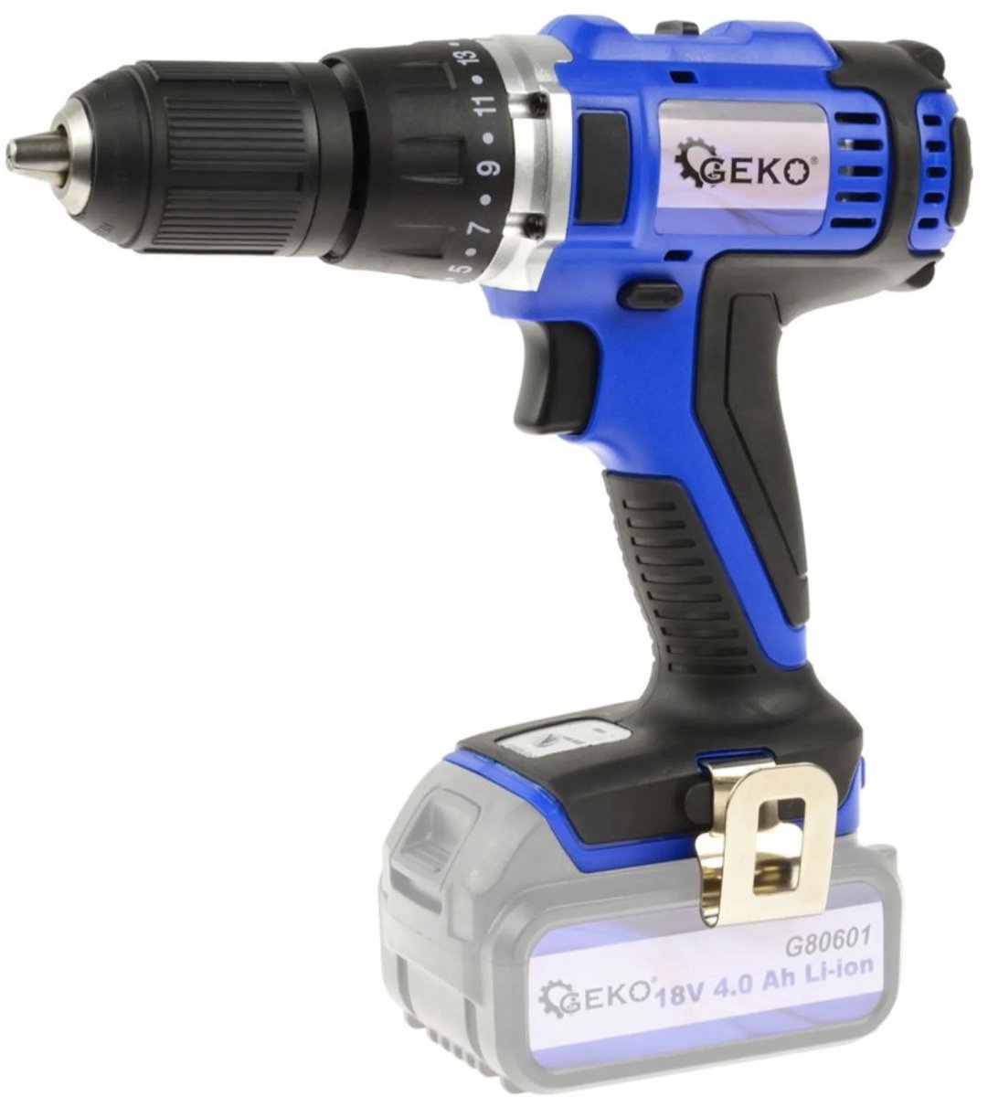 GEKO Snoerloze boormachine - 18V - 45 Nm koppel - 2 snelheden - Li-Ion batterij