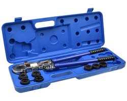 GEKO Hydraulisch krimpgereedschap - 8 verwisselbare koppen - Pex-AL-PEX systemen