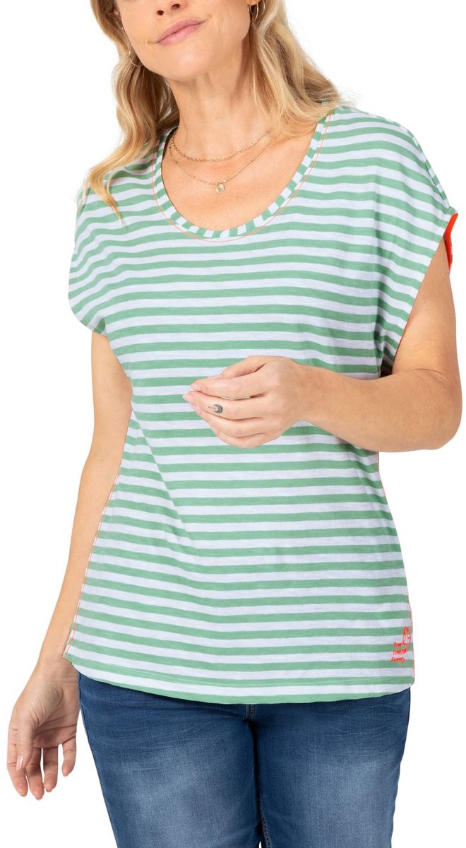 TIMEZONE Dames T-Shirt STRIPED ROUND NECK T-SHIRT regular fit Veelkleurig XS Ronde Hals Volwassenen