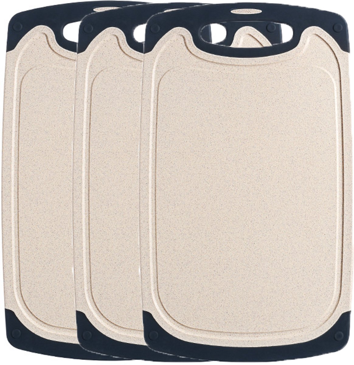 YYchan Sniplanken - Snijplank Kunststof - 3-delig Snijplankenset- 35*21cm - Wit*3