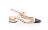 Escarpins femme Maury en cuir doré et noir