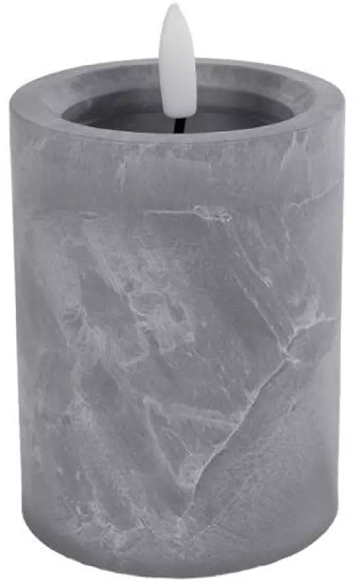 LED Kaars vlameffect betonkleur 10cm